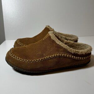 Sorel Mens Falcon Ridge II Suede Tan Slippers Indoor Outdoor Rubber Soles 8 Cozy